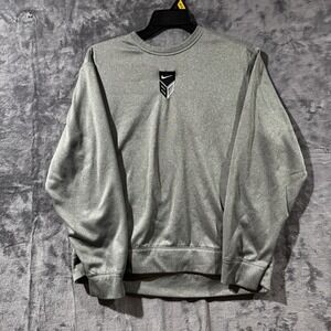 Nike Therma Fit Crew Neck Long Sleeve Athletic Gray Sweatshirt Men's Size Large